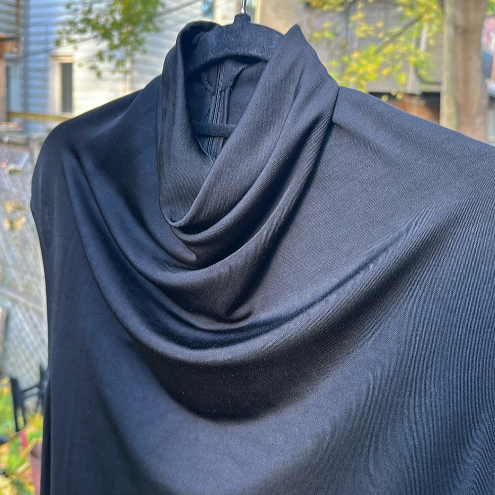 Elegant Black Cowl dress with cap sleeve COS medium